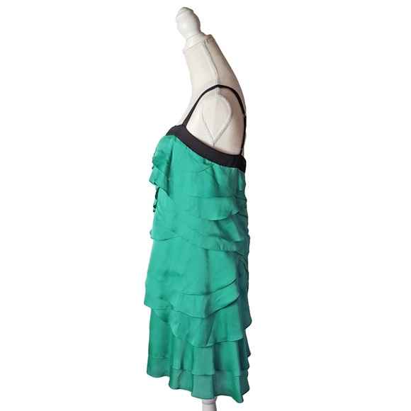 BCBGMaxAzria Womens Layered Ruffle Dress Green - Picture 3 of 8